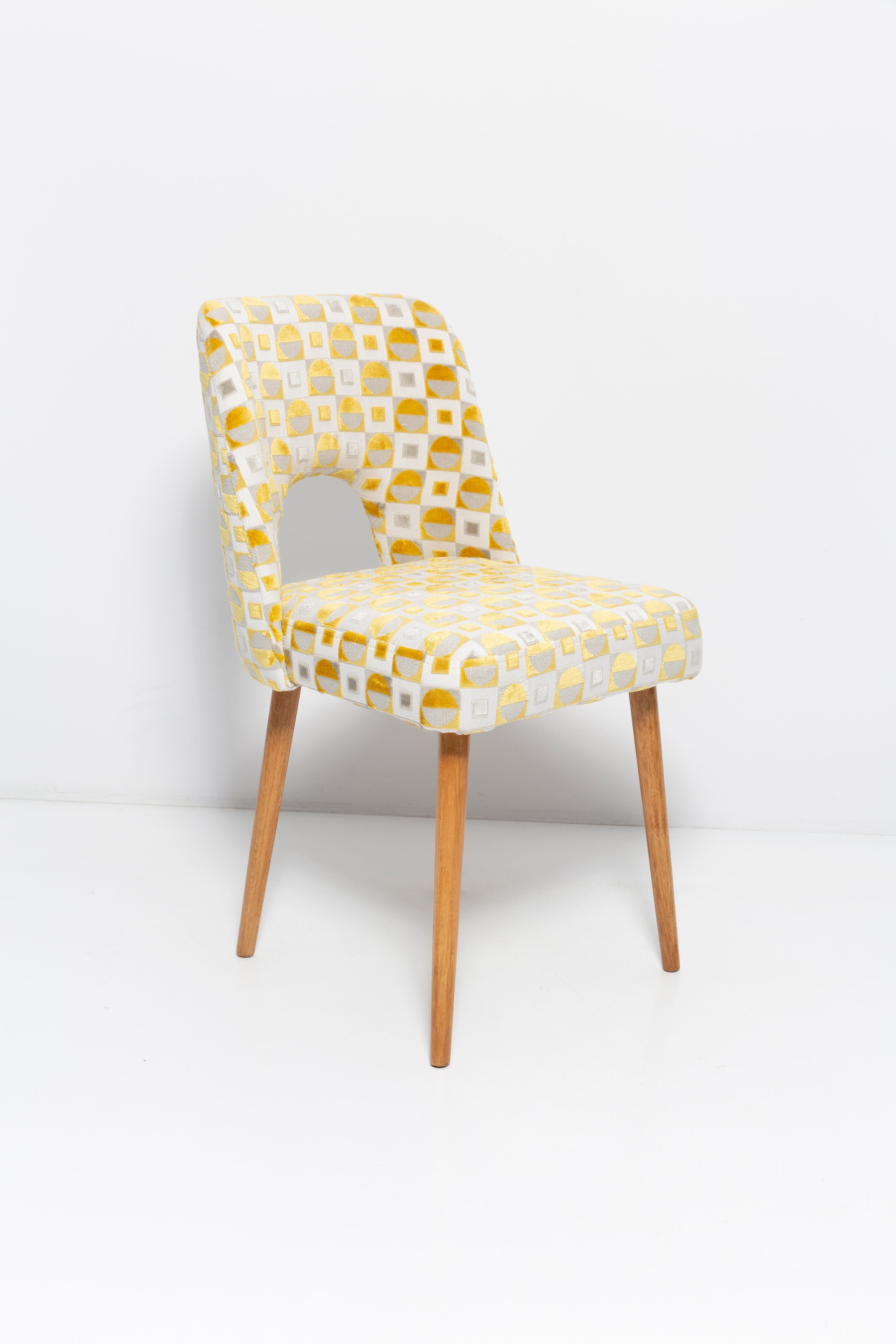 Mustard yellow Shell chair from the mid-century, 1960s