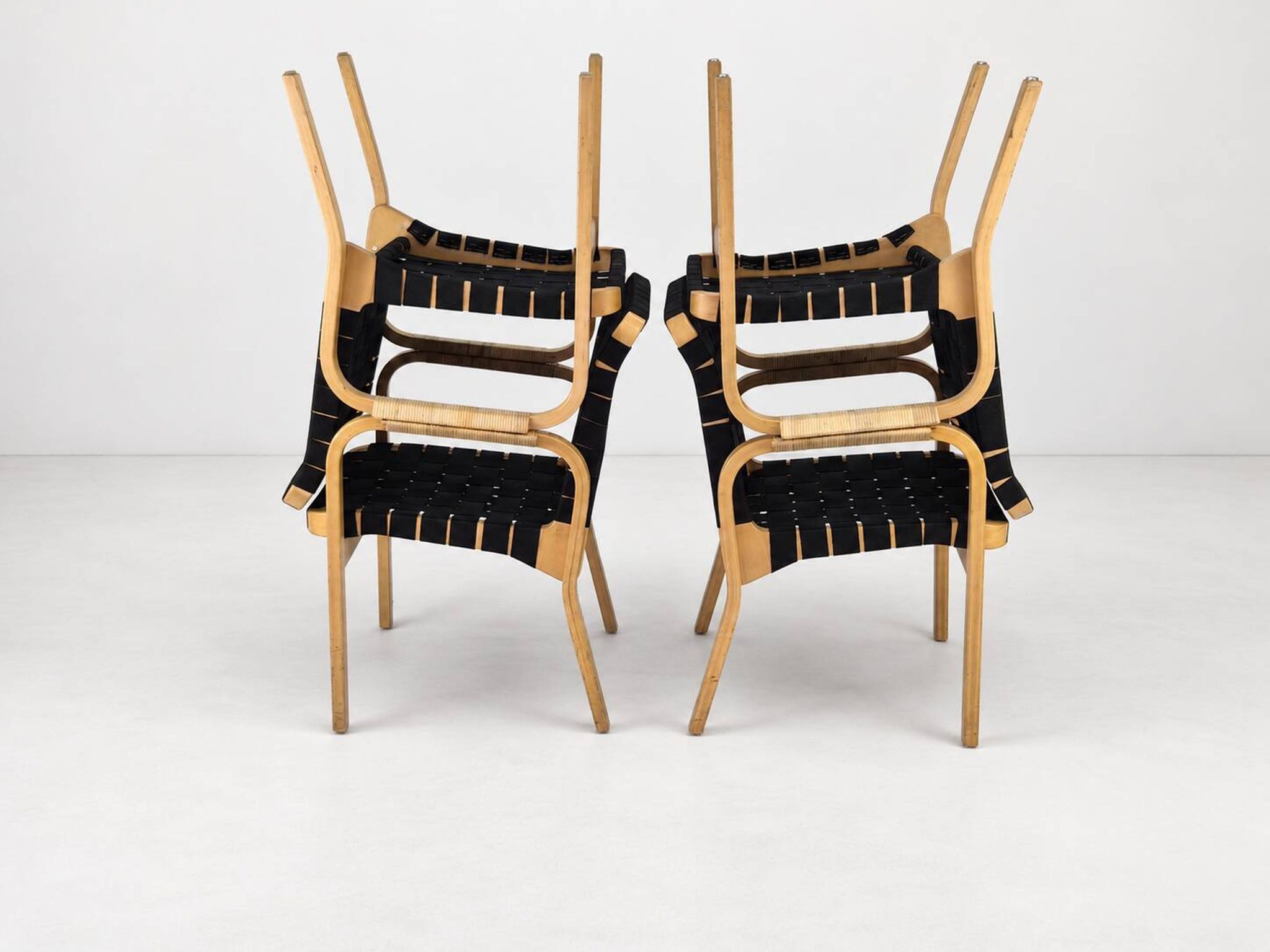 Model 45 Lounge Chairs by Alvar Aalto for Artek, 1970s, Set of 4