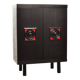 De Coene Style Black Highboard with Red Accents. Belgium, 1960s.