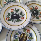 6 earthenware plates from the East - vintage 1960s