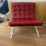 Barcelona red leather chair Knoll edition