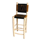 Moroccan bar stool in braided rope