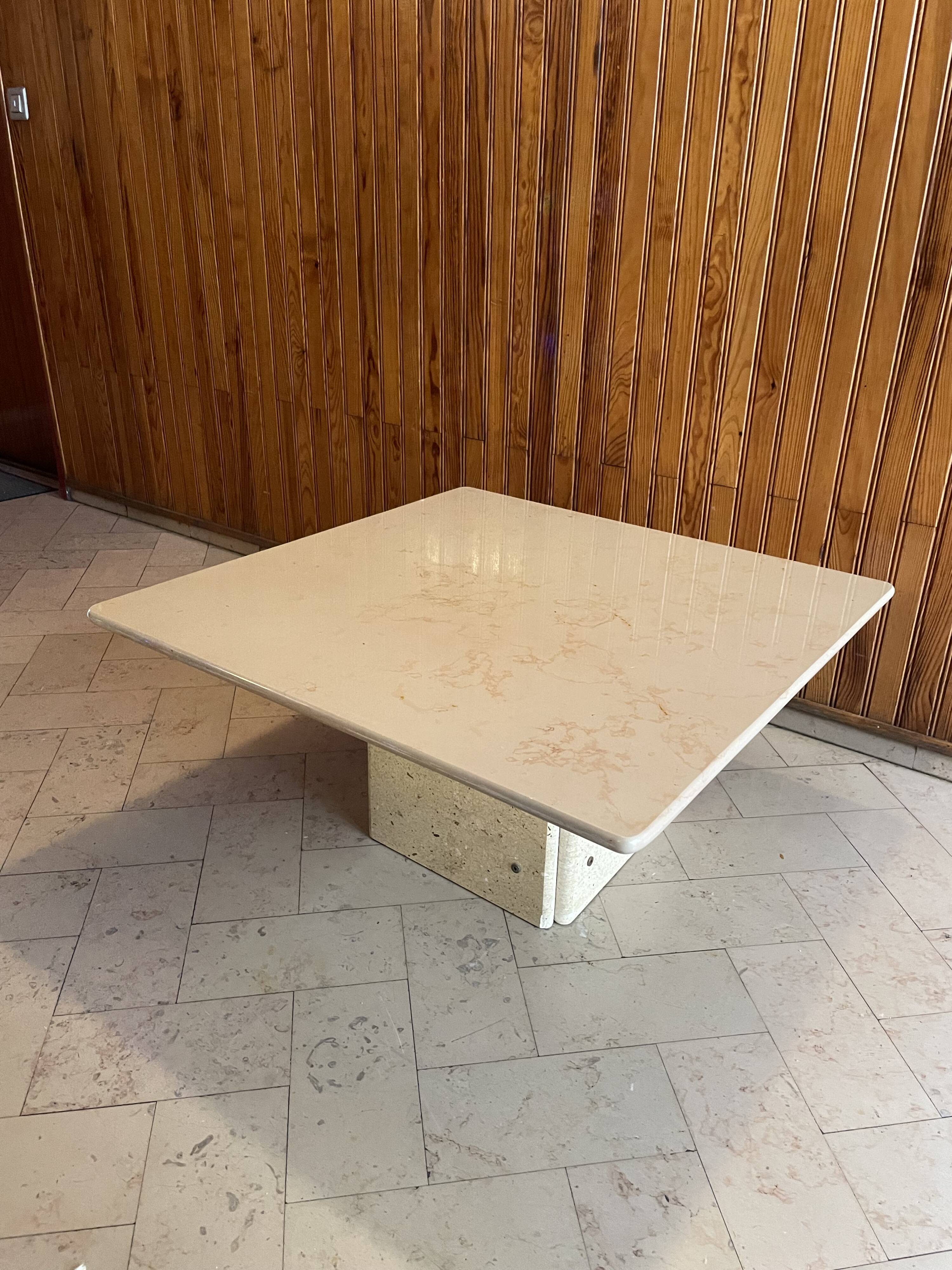 Travertine coffee table 1980