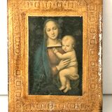 Italian icon in gilded wood