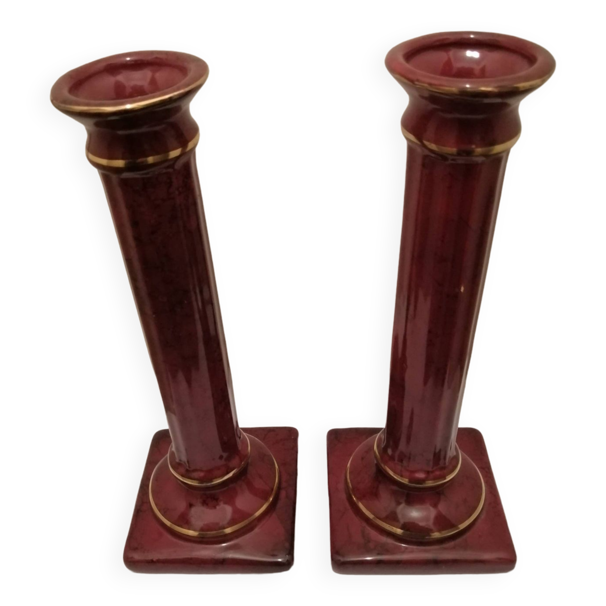 PAIR OF CERAMIC TORCHES