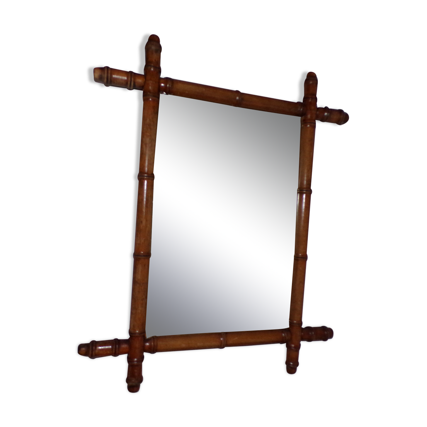 Old turned wooden mirror