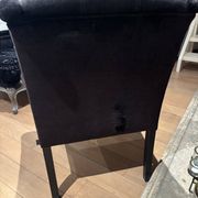 set of 8 upholstered dining chairs in black velvet