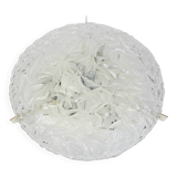 Large round frosted glass ceiling light, Kaiser, Germany, 1970s