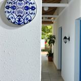 Ibiza blue porcelain dish - Baroque decoration
