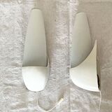 Set of two Small mid-century bakelite & glass wall lamps by Bo Niko Belgium, 1960s