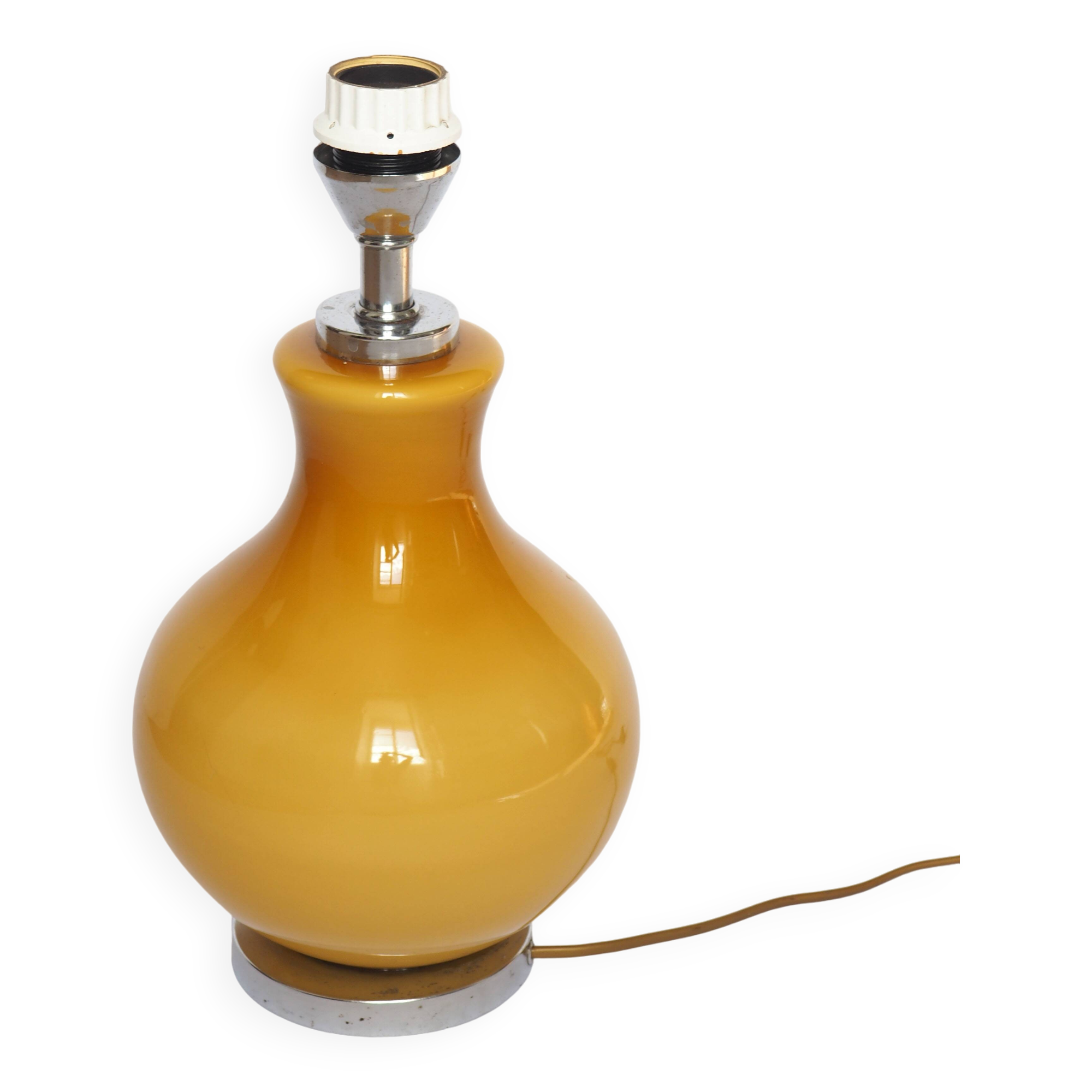 Mustard orange glass lamp base