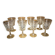 Set of old glasses with white arabesque pattern