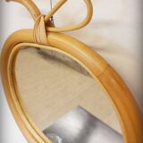 Rattan apple mirror