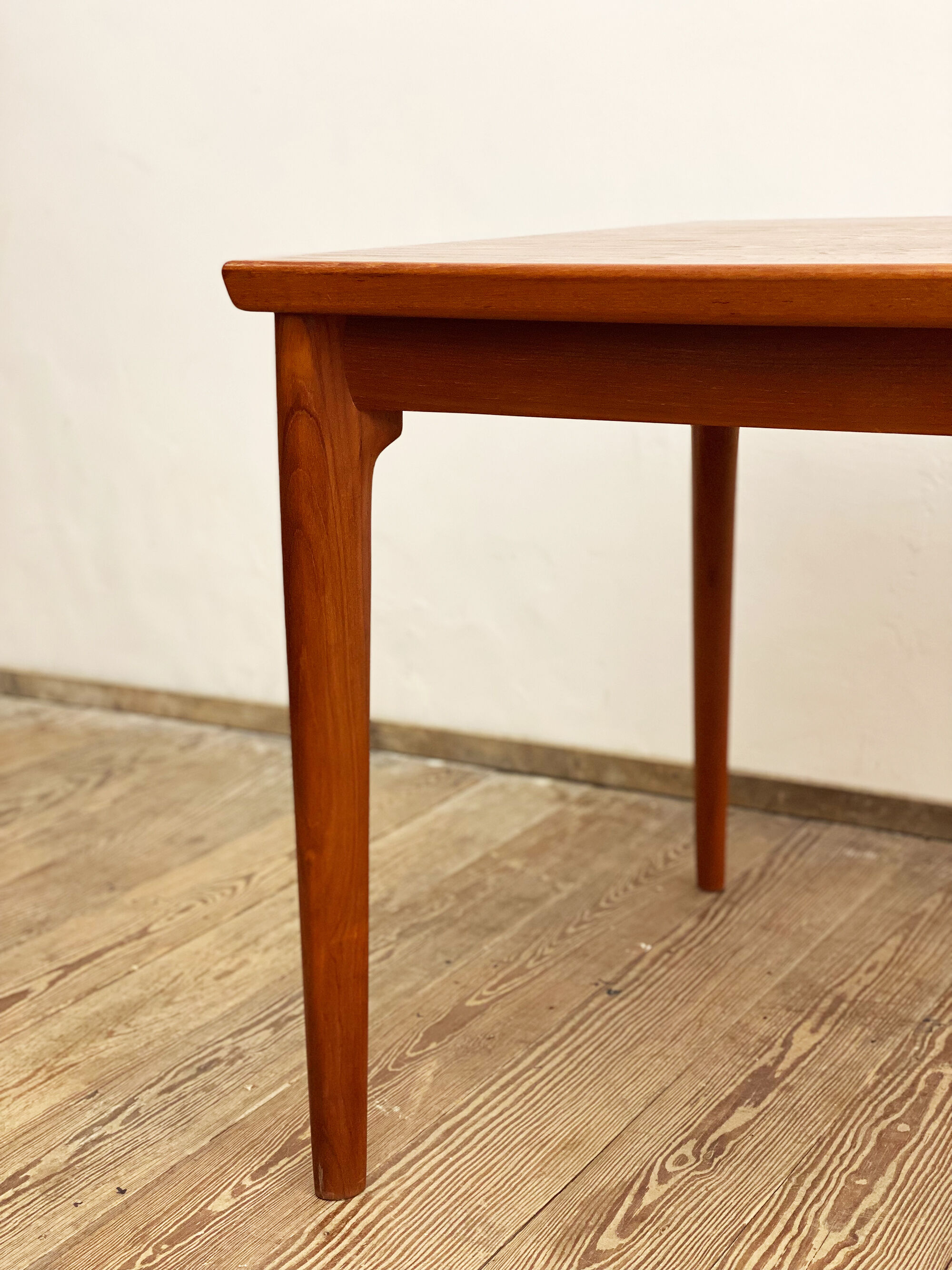 Danish mid century teak extendable dining table, denmark, 1960s