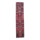 Vintage Turkish Oushak handmade wool cotton pink runner rug 79x342