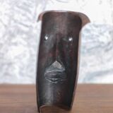 Copper sculpture signed Beaucousin Gérard, face-shaped sculpture, collection.