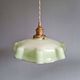 Trio of Art Deco pendant lights in colored opaline glass, 1930s