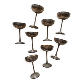 8 silver plated ice cream cups, Italy
