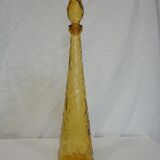 Italian "bumpy" yellow glass carafe