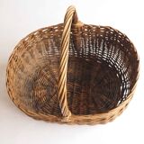 Blue stripe wicker basket