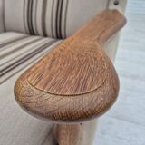 1970s, Danish armchair, furniture wool fabric, oak wood, original condition