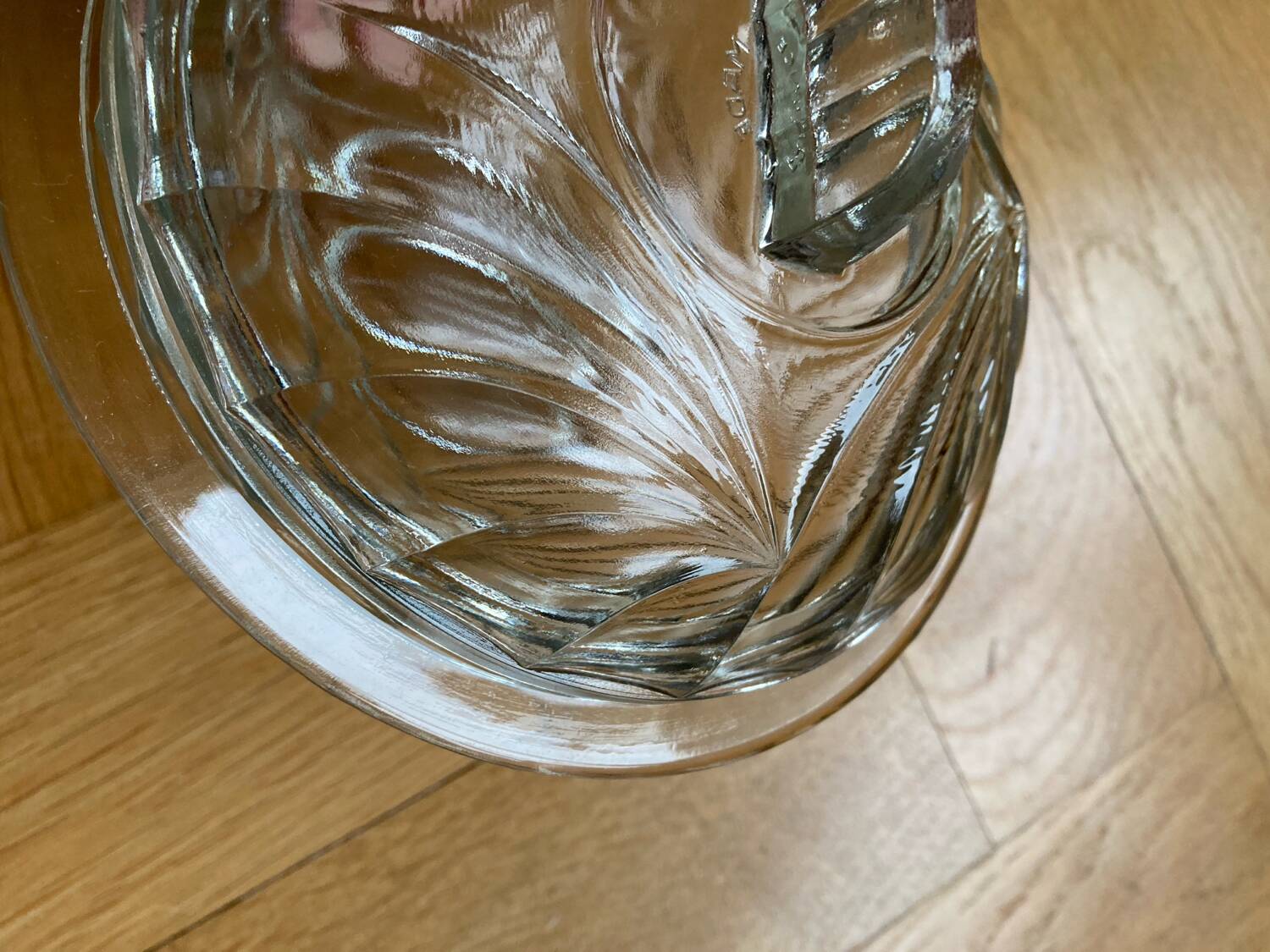 Art Deco molded glass sugar bowl