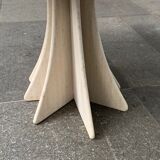 Travertine dining table by Claude Berraldacci with 8-sided stand