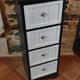 Wooden chest of drawers with 4 drawers refurbished - Black & White