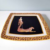 Art deco plate with erte drawing