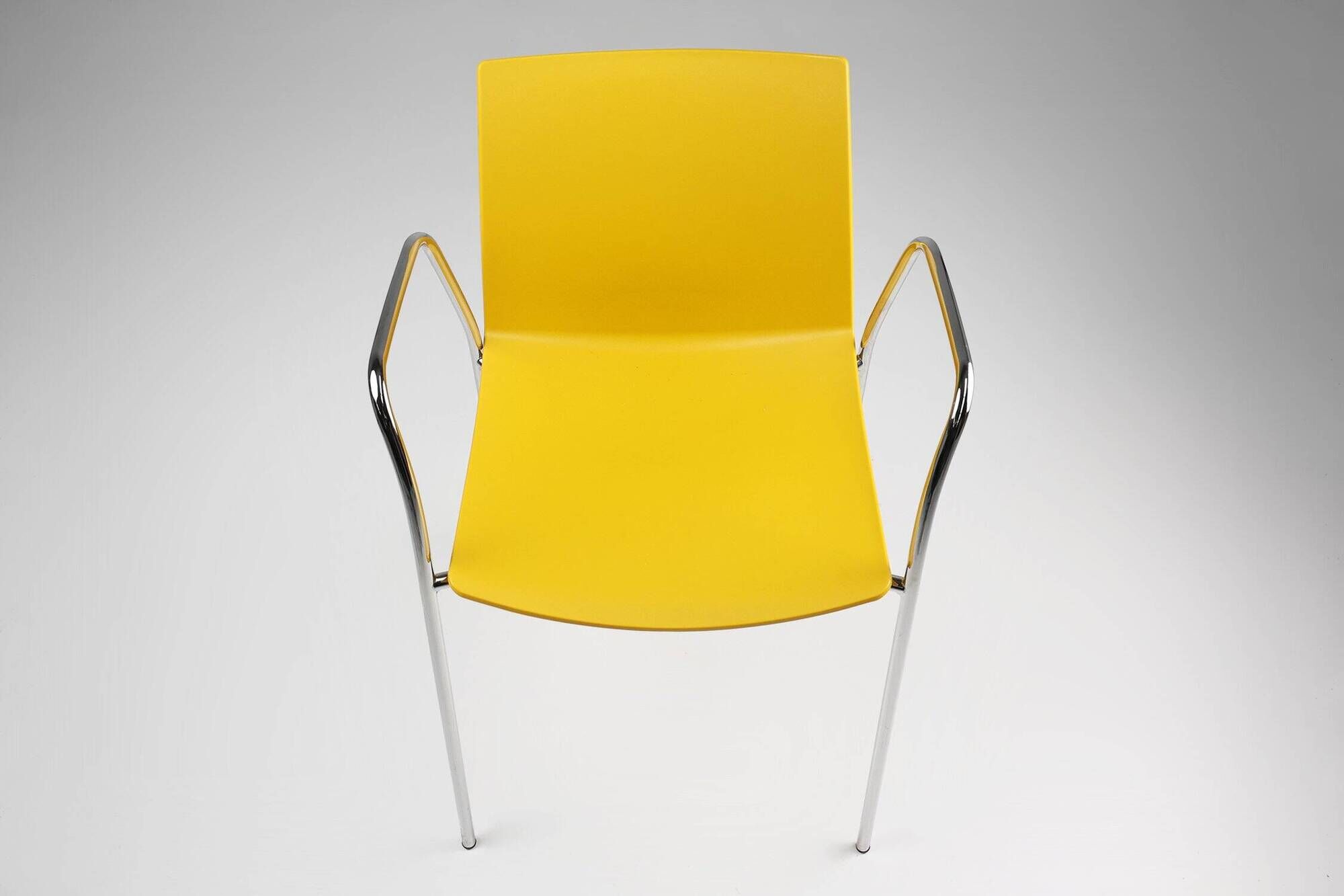 Mid-Century Yellow Chair with Metal Frame and Plastic Seat, Belgium