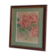 Ancient watercolour painting "3 blossoming roses"