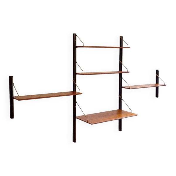 Un ensemble mural vintage en 3 pièces avec bureau par Louis van Teeffelen.