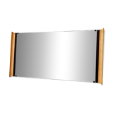 Rectangular Ebonized beech and Maple Wall Mirror Attr. to Paolo Buffa, Ital