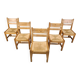 Set of 5 pine wood chairs by GM Mobler, 1960s
