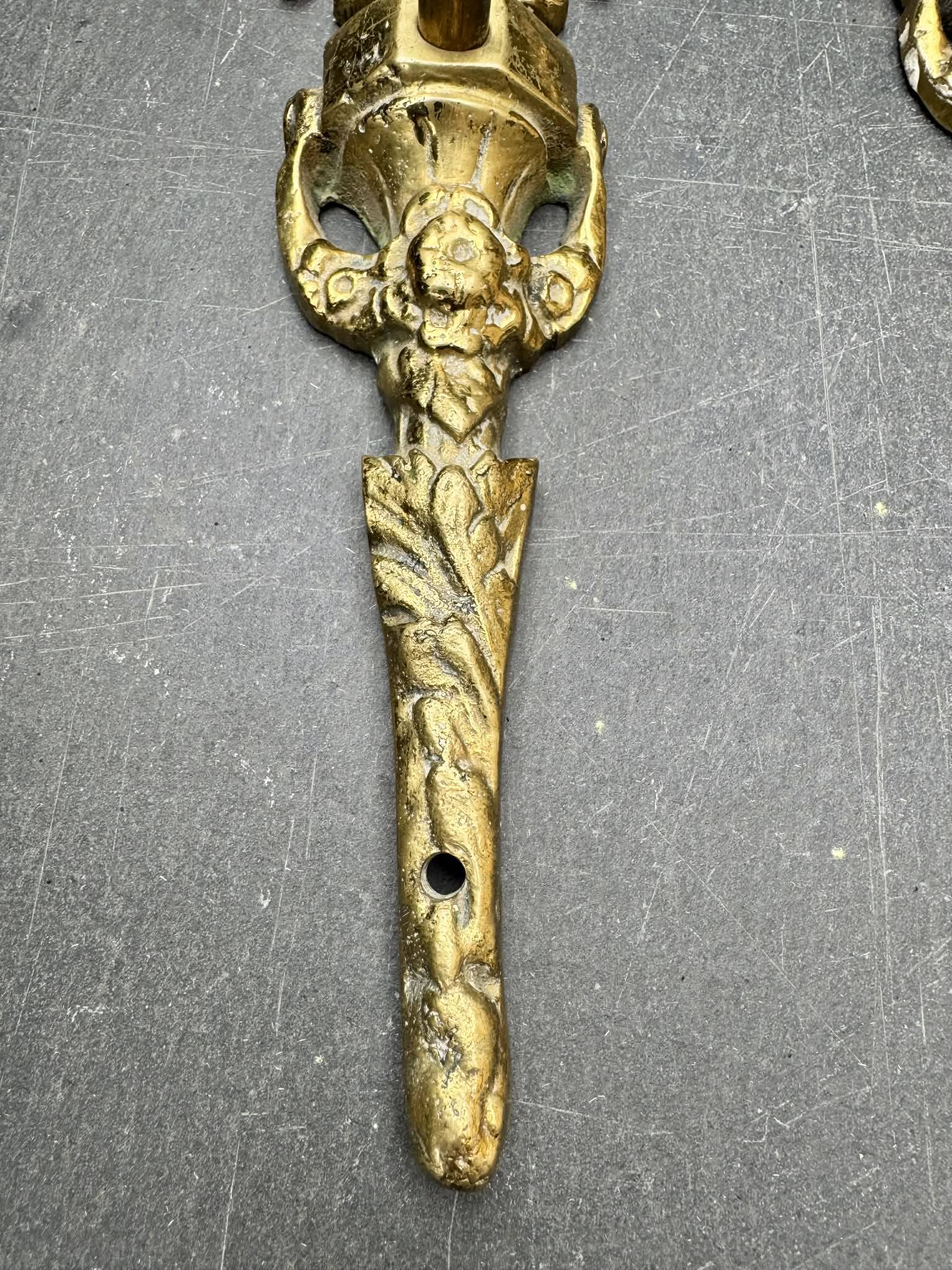 2 wall sconces in solid brass "Medusa" 1950s