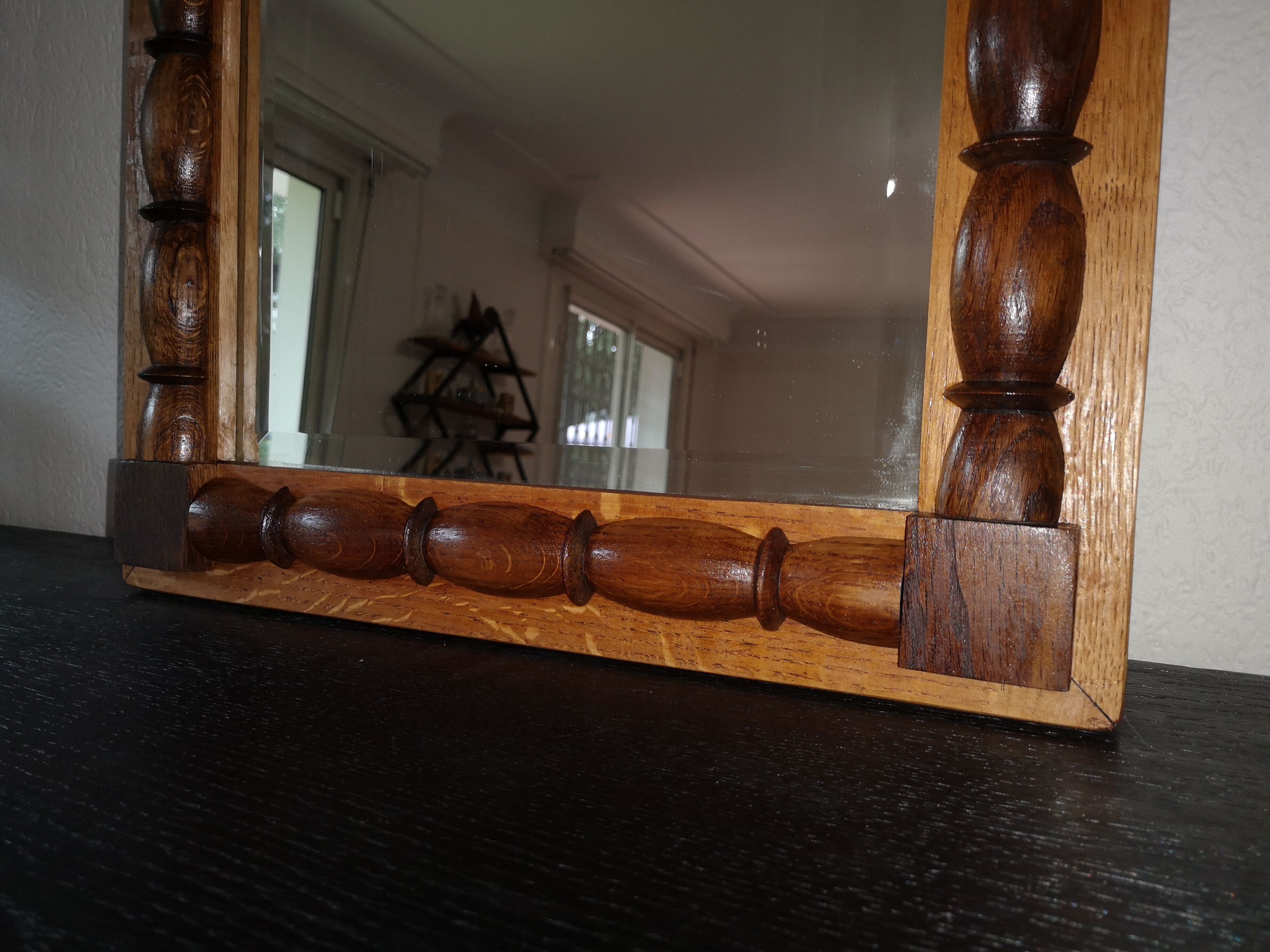 Solid oak mirror 84x42cm