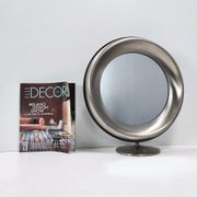 Round Anodized Brass Vanity Mirror Attr. to Sergio Mazza, Italy