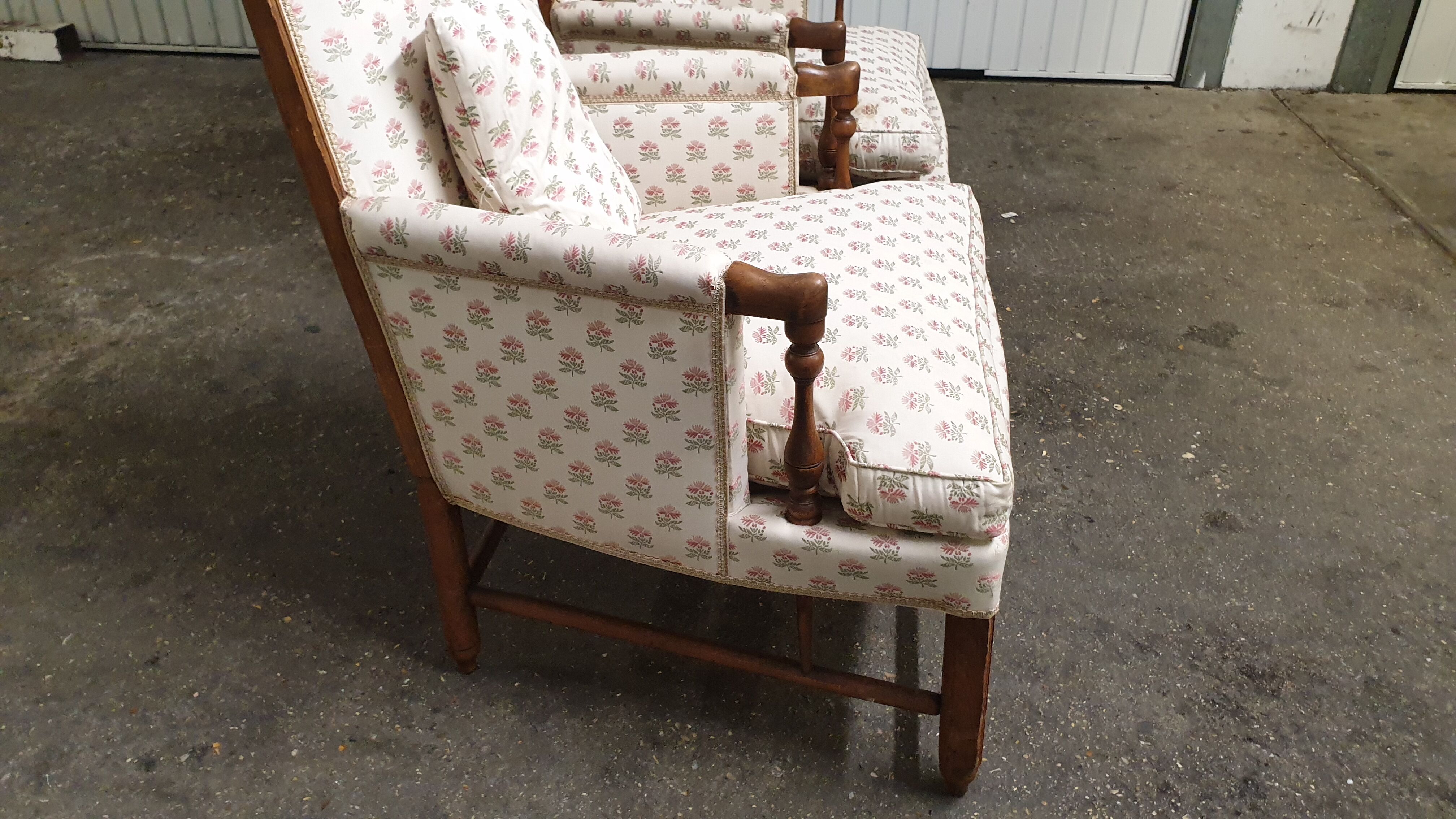 Pair of seventies shepherd armchairs