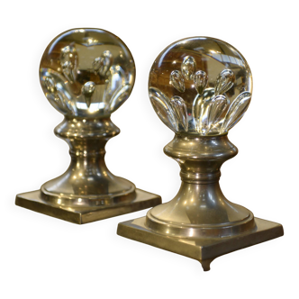 Pair of decorative balls/stair balls in Murano glass from the 1970s.