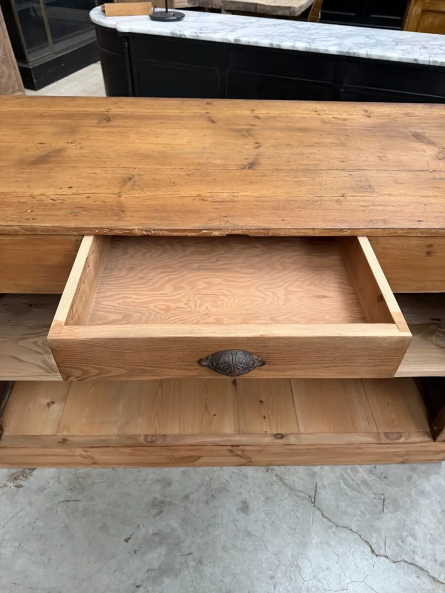 Pine counter from the early 20th century.