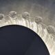 Large circular Boho wall lights with mirror in melted ice acrylic, 1970s