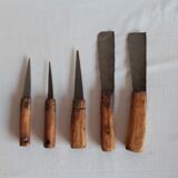 Set of 5 ancient knives, Brutalist Folk Art