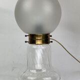 Lampe Art Déco style tourbillon laiton et champignon verre