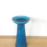 Royal blue ceramic Danish candle holder – 1970s