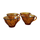 4 cups vereco amber glass with twists