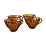 4 cups vereco amber glass with twists