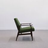 1960 Henryk Lis Mid Century Armchair in Green Velvet