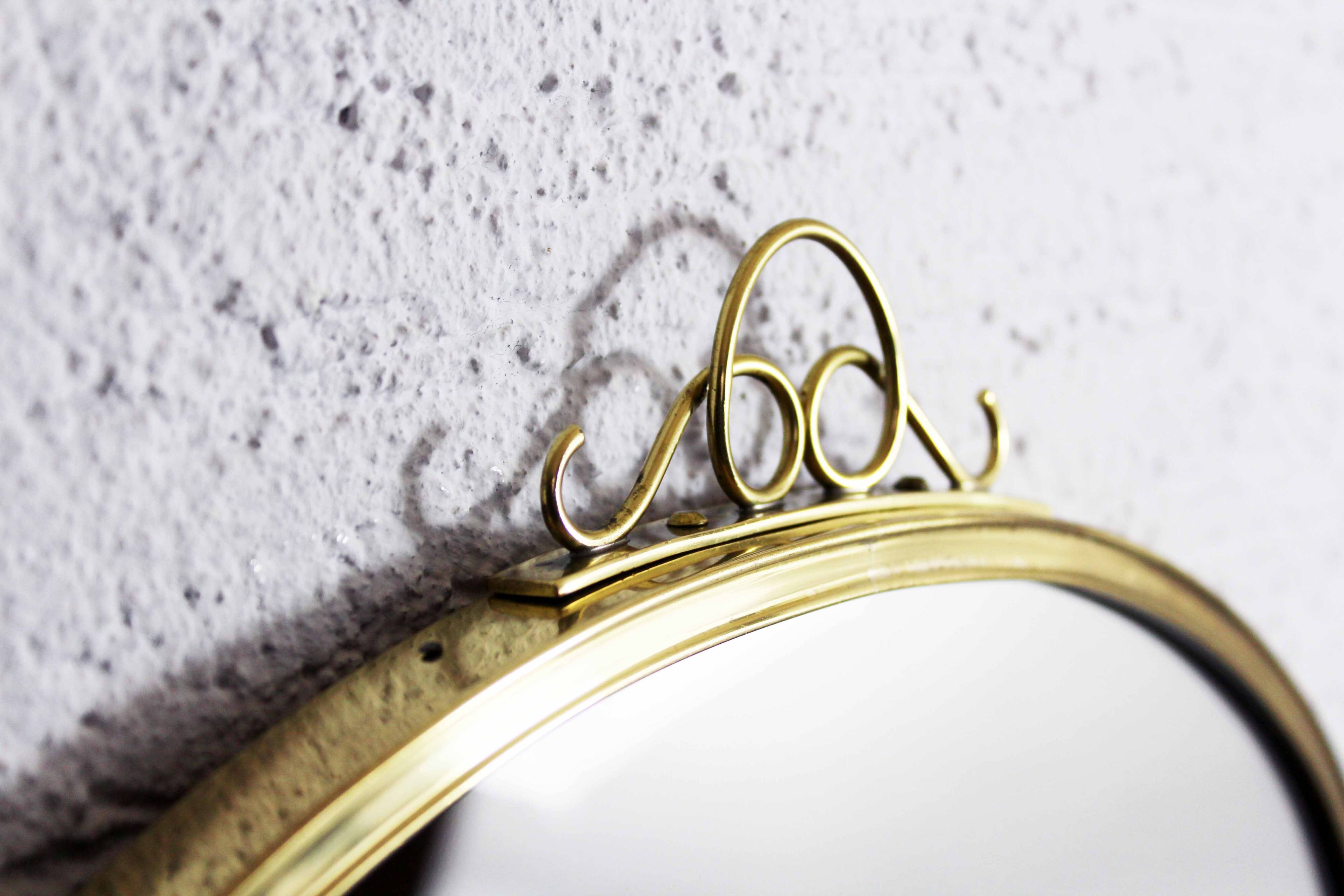 Miroir forme libre en laiton 1970