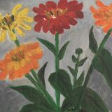 Tableau ancien bouquet de marguerites