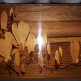 Set of 4 Gallé Nesting Tables with Magnolia Decor